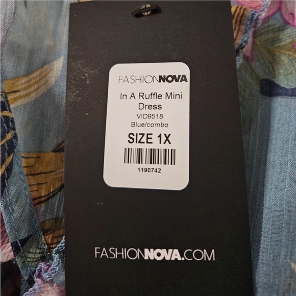 Fashion Nova In A Ruffle Mini Dress NWT 1X - Picture 7 of 7